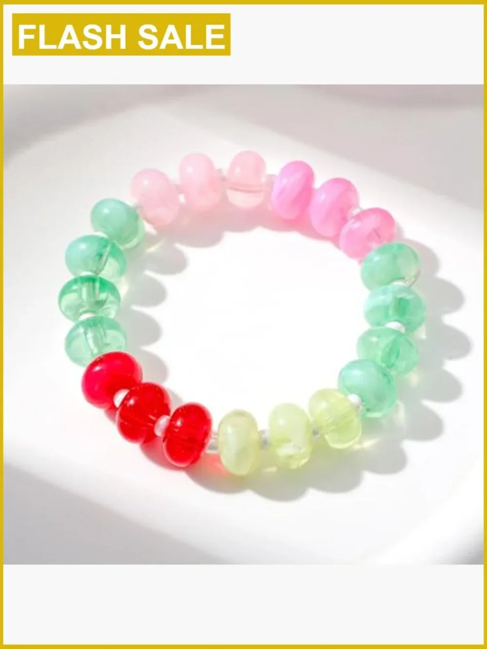 Chunky Acrylic Boho Stretch Bracelet Set Handmade Summer Vacation Jewelry